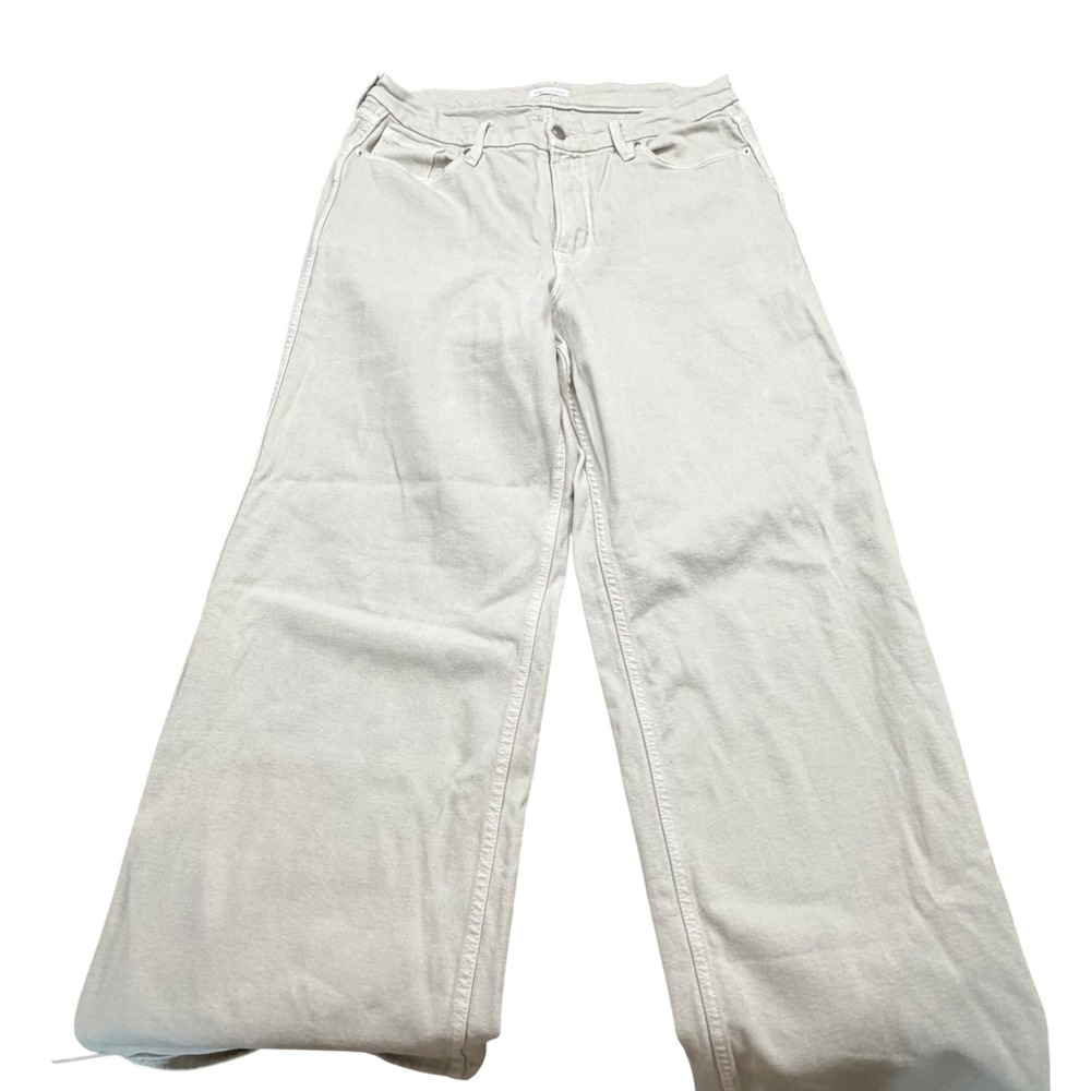 Good American Good Wide High Rise Wide Leg‎ Jeans Off White Size 15